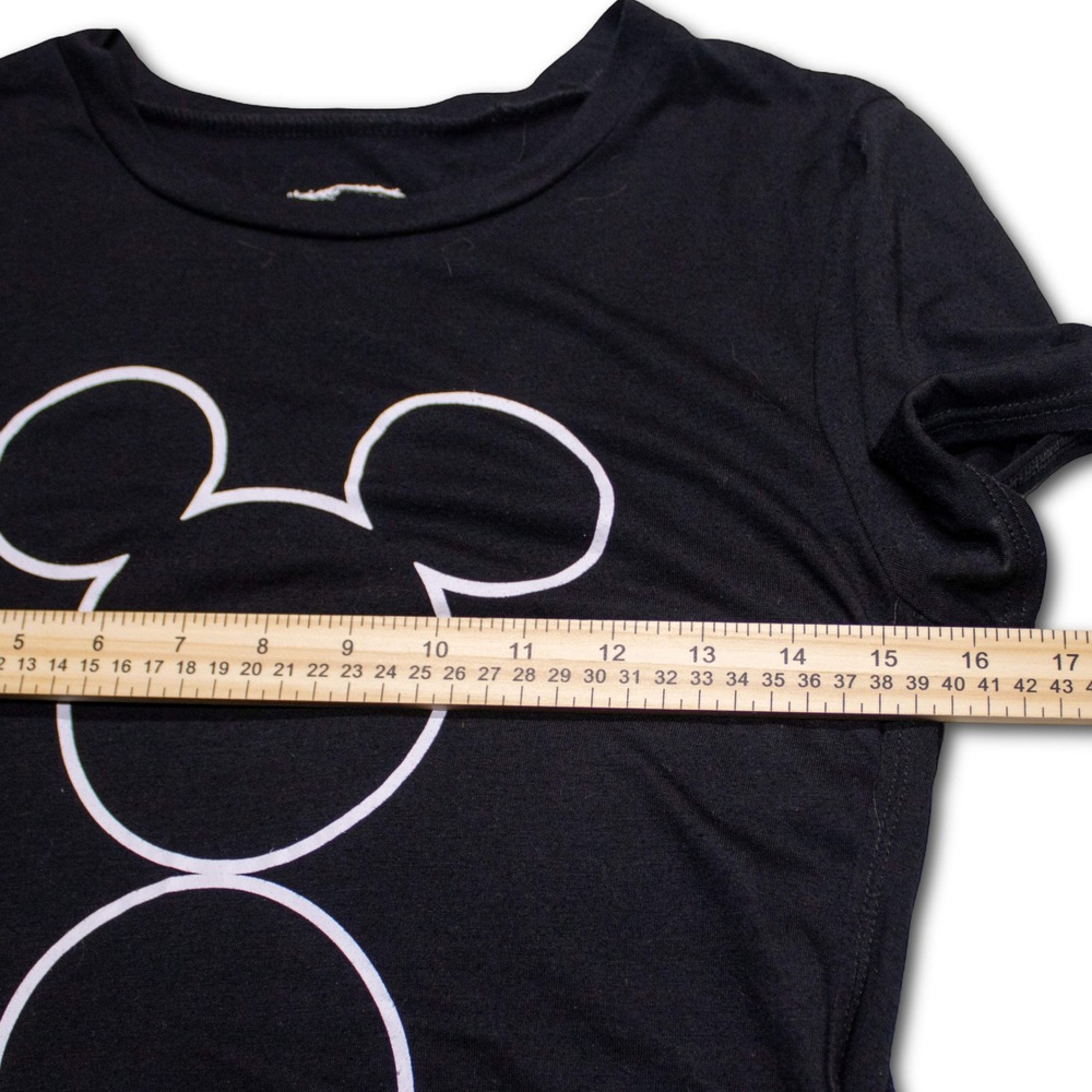 Disney Mickey Mouse Graphic T-Shirt Women Medium Black Excellent - Picture 5 of 7